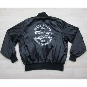 Vintage 80s Ohio Valley Car Club Satin Bomber Jacket (L) "John" Street Survivors